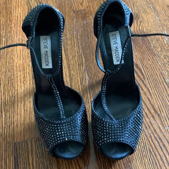 Steve Madden black rhinestone heels  size 8.5 - Picture 8 of 8
